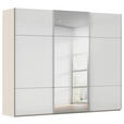 SCHWEBETÜRENSCHRANK 301/223/68 cm 3-türig Weiß, Champagner  - Champagner/Alufarben, KONVENTIONELL, Glas/Holzwerkstoff (301/223/68cm) - Novel