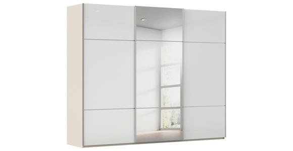 SCHWEBETÜRENSCHRANK 301/223/68 cm 3-türig Weiß, Champagner - Champagner/Alufarben, KONVENTIONELL, Glas/Holzwerkstoff (301/223/68cm) - Novel