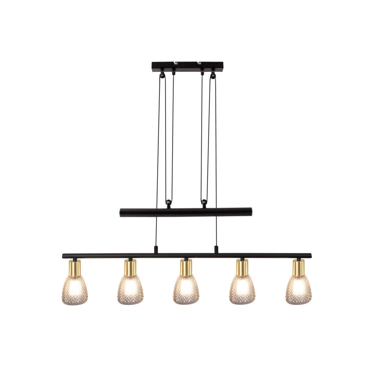 HÄNGELEUCHTE LINDITA 82/8,5/8,5 cm   - Schwarz, LIFESTYLE, Glas/Metall (82/8,5/8,5cm) - Näve