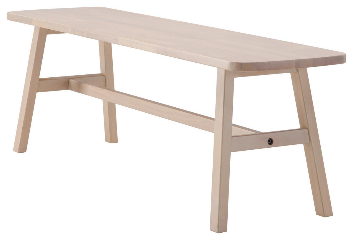 SITZBANK 140/45/35 cm Weiß Kautschukholz furniert  - Weiß, Design, Holz (140/45/35cm) - Livetastic