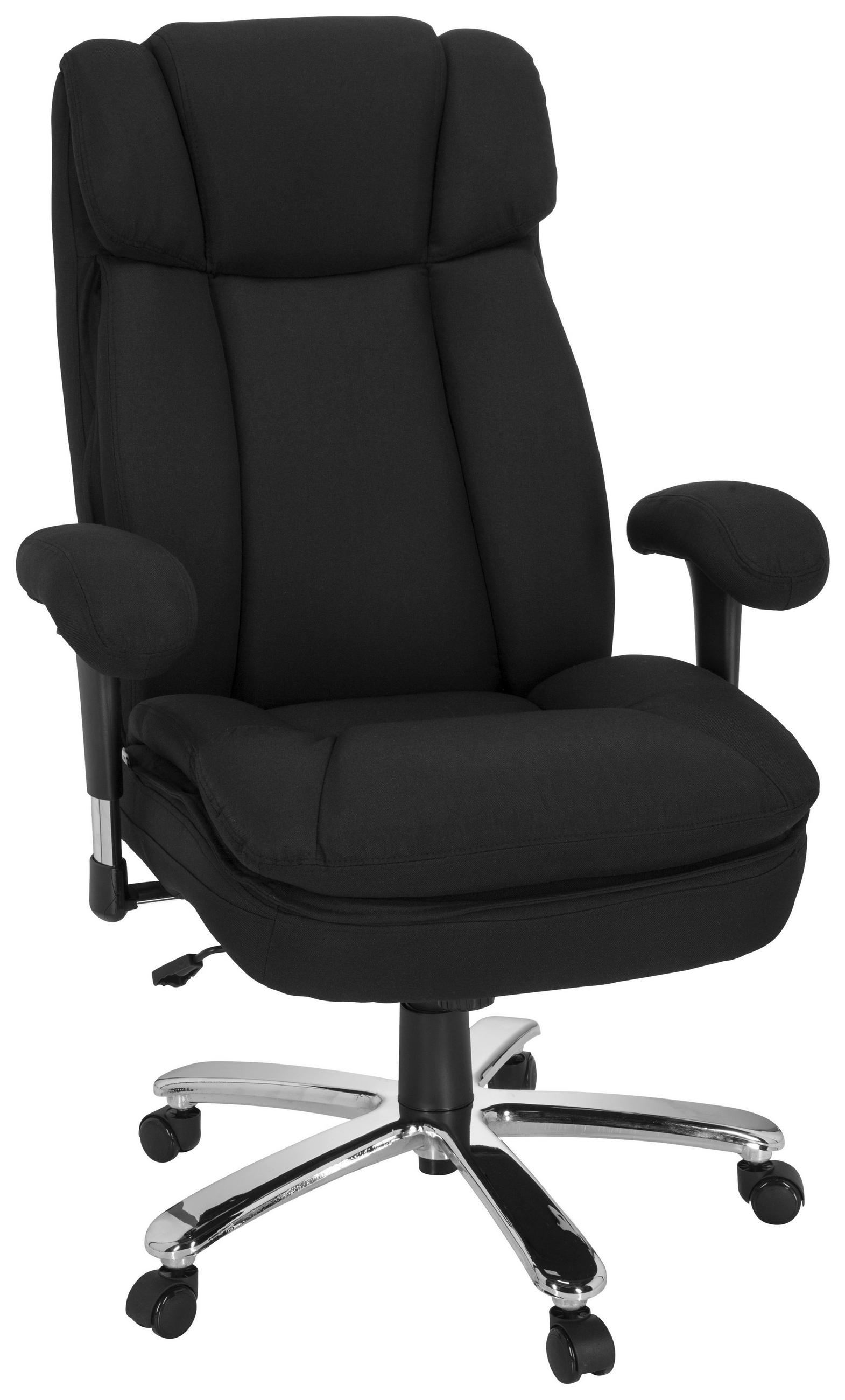 CHEFSESSEL Flachgewebe Schwarz  - Silberfarben/Schwarz, MODERN, Kunststoff/Textil (76/123/81cm) - MID.YOU