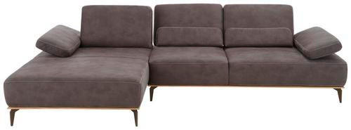 ECKSOFA Mokka Mikrofaser - Beige/Bronzefarben, Design, Textil/Metall (178/298cm) - Valnatura