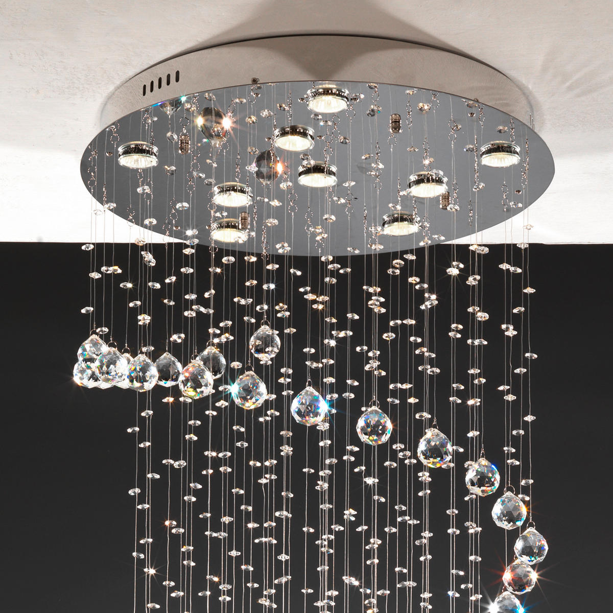 DECKENLEUCHTE 60/60/150 cm   - Chromfarben, KONVENTIONELL, Glas/Metall (60/60/150cm)
