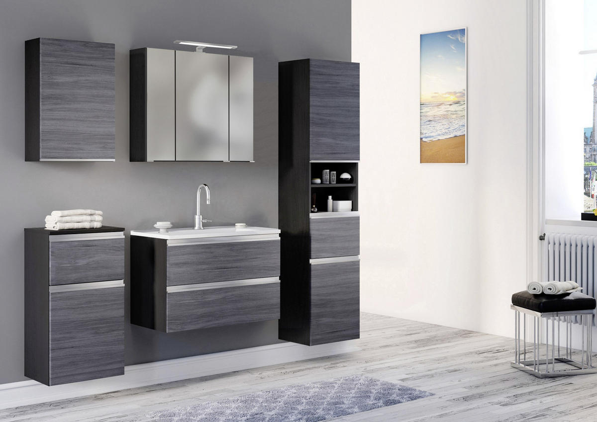 SPIEGELSCHRANK 80/64/20 cm  - Alufarben/Graphitfarben, Basics, Glas/Holzwerkstoff (80/64/20cm) - Held