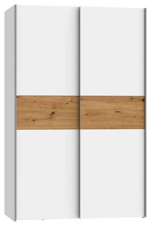 ORMAR S KLIZNIM VRATIMA bijela, boje hrasta   - bijela/boje hrasta, Design, drvni materijal/metal (120/190,5/61,2cm) - Ti'me