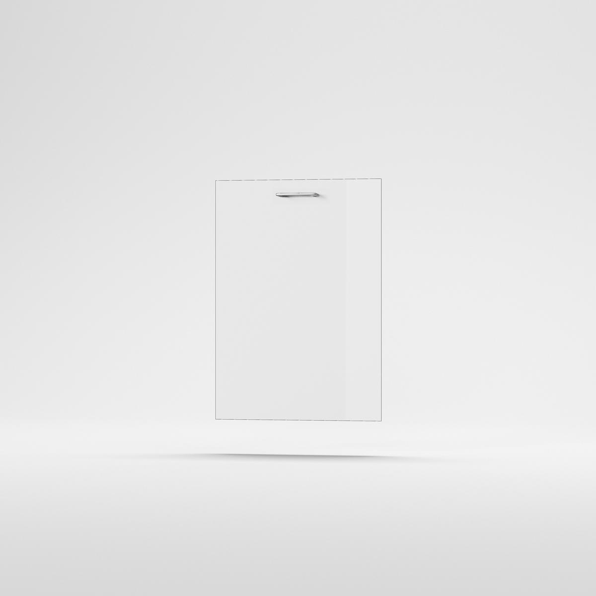 Mosogatógép előlap, integrált  - magasfényű fehér, Basics, fa - Carryhome