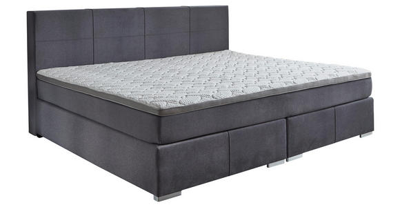 BOXSPRINGBETT 240/200 cm in Grau - Chromfarben/Grau, KONVENTIONELL, Holz/Holzwerkstoff (240/200cm) - Carryhome