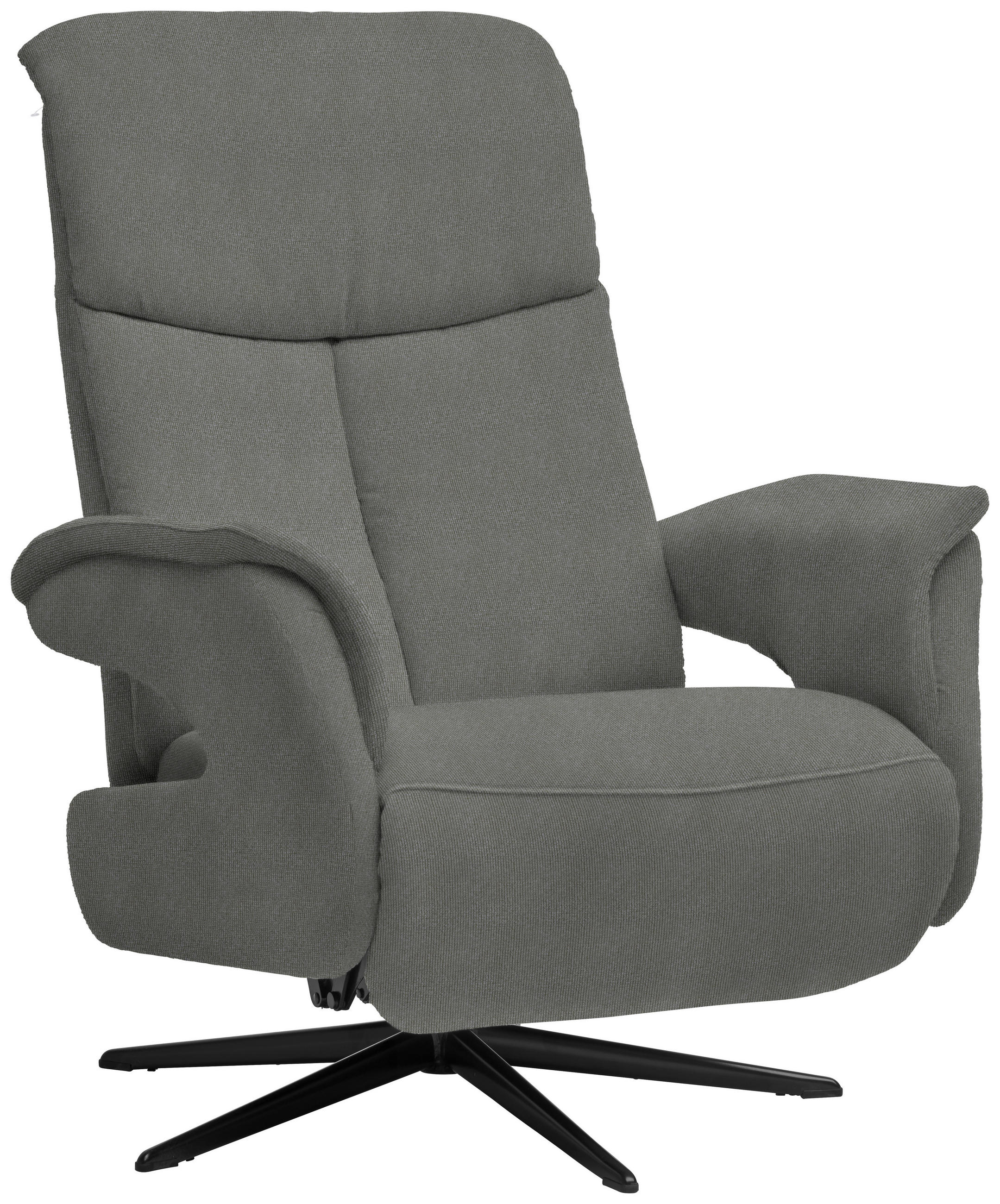 RELAXSESSEL in Textil Grau  - Schwarz/Grau, Design, Textil/Metall (78/101/88cm) - Welnova