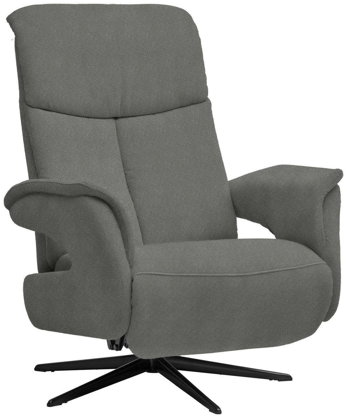 RELAXSESSEL in Textil Grau  - Schwarz/Grau, Design, Textil/Metall (78/101/88cm) - Welnova
