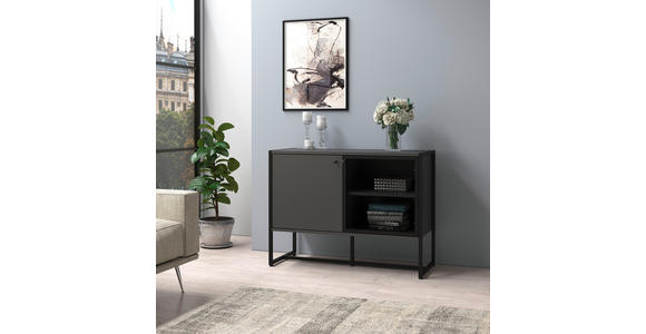 SIDEBOARD Anthrazit, Schwarz  - Anthrazit/Schwarz, MODERN, Holzwerkstoff/Metall (100/75/41cm) - Novel