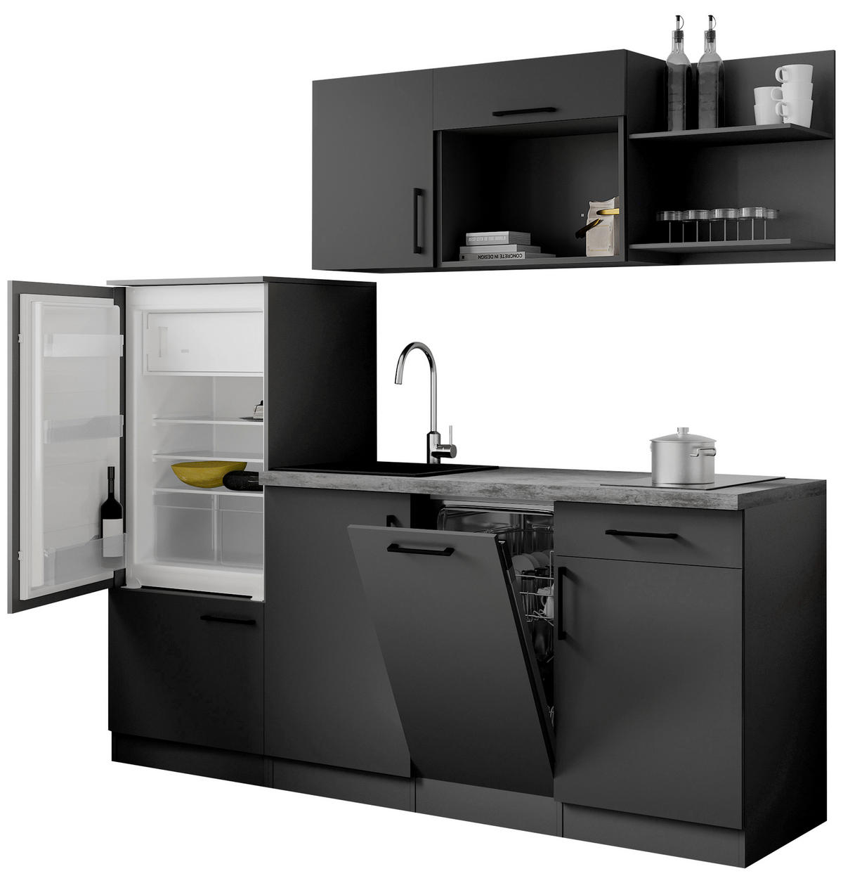 KUCHYŇSKÝ BLOK 205 cm - šedá, Trend, kov/kompozitní dřevo (205cm) - Respekta