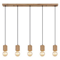 HÄNGELEUCHTE 115/6/120 cm  - Dunkelbraun/Schwarz, Basics, Holzwerkstoff/Kunststoff (115/6/120cm) - Globo