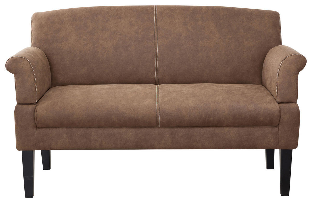 2-SITZER-SOFA in Mikrofaser Braun  - Beige/Schwarz, Konventionell, Holz/Textil (152/97/78cm) - Sit & More