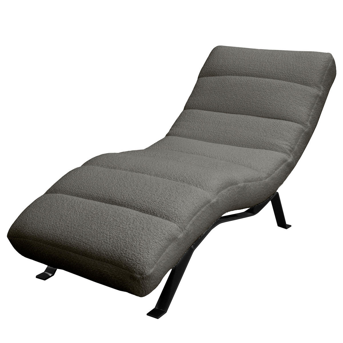 RELAXLIEGE SWING Bouclé Anthrazit  - Anthrazit/Schwarz, Design, Textil/Metall (65/65-95/171cm) - Livetastic