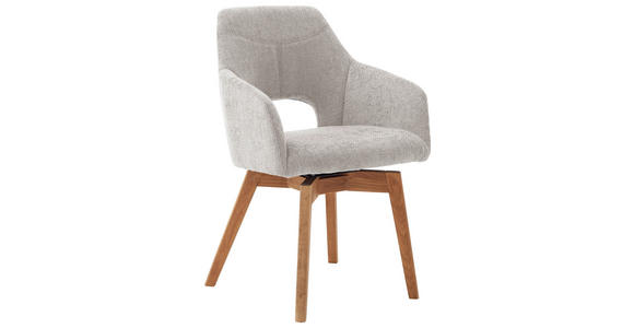 ARMLEHNSTUHL in Holz, Textil Weiß, Wildeiche - Wildeiche/Weiß, Design, Holz/Textil (57/84/57cm) - Voleo