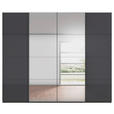 SCHWEBETÜRENSCHRANK 271/235/68 cm 4-türig Graphitfarben  - Chromfarben/Graphitfarben, Design, Glas/Holzwerkstoff (271/235/68cm) - Novel