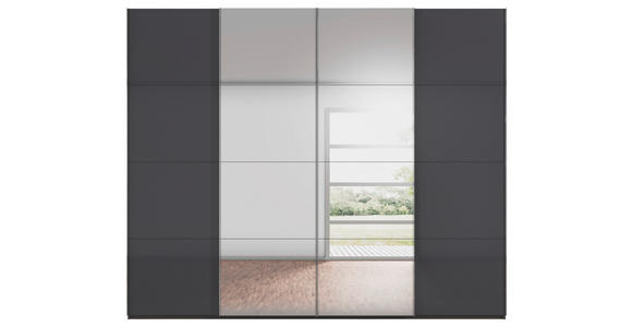 SCHWEBETÜRENSCHRANK 271/235/68 cm 4-türig Graphitfarben - Chromfarben/Graphitfarben, Design, Glas/Holzwerkstoff (271/235/68cm) - Novel