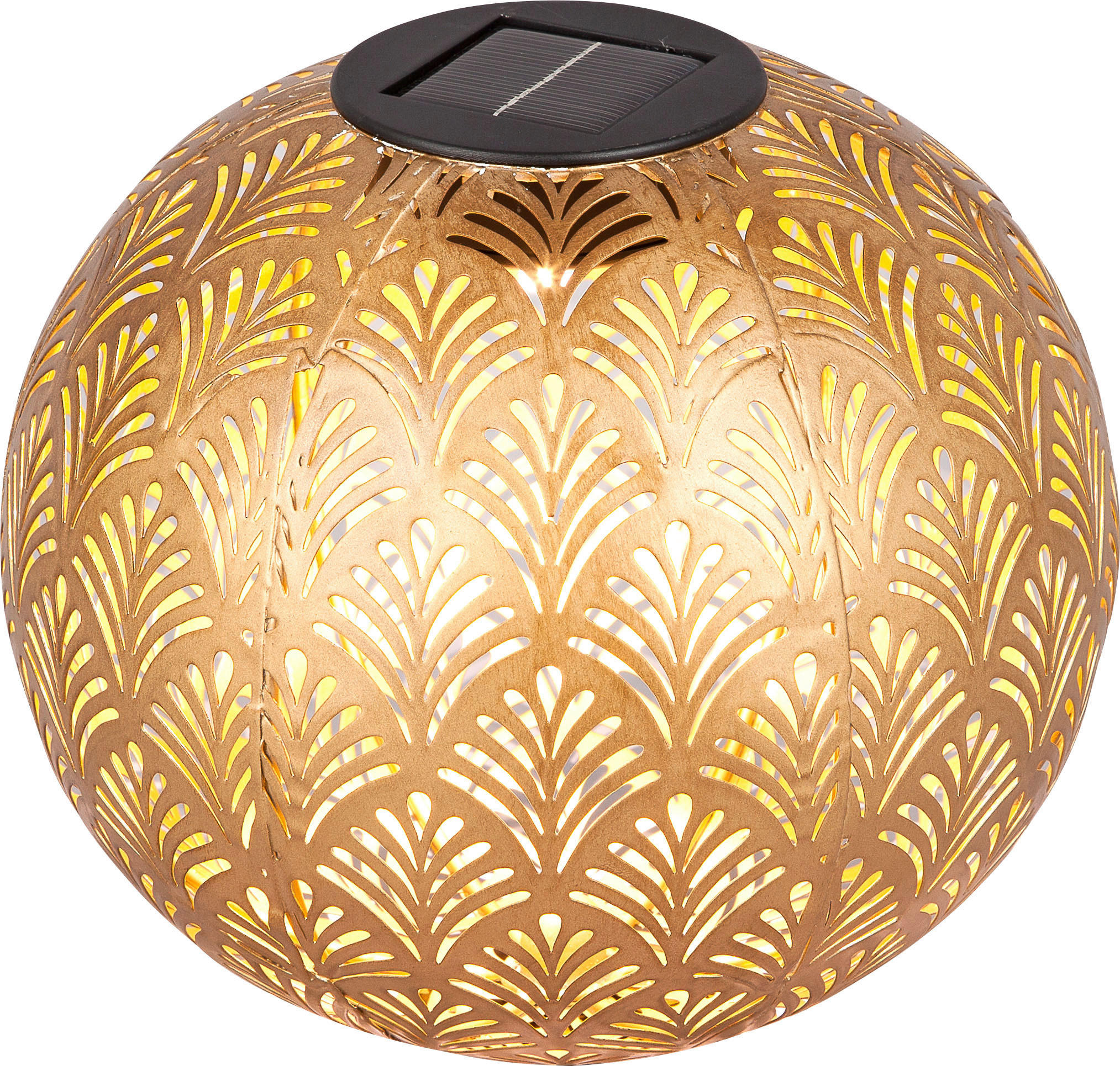 SOLARLEUCHTE - Goldfarben, Design, Kunststoff/Metall (18cm) - Ambia Garden
