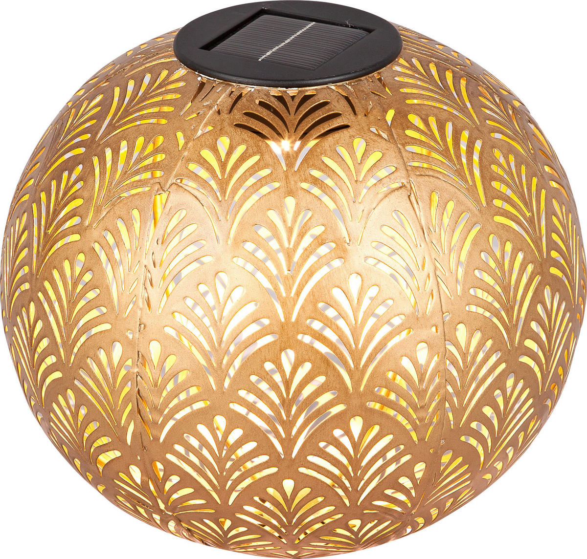 SOLARLEUCHTE 18 cm  - Goldfarben, Design, Kunststoff/Metall (18cm) - Ambia Garden