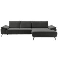 ECKSOFA MR 270 Anthrazit Chenille  - Chromfarben/Anthrazit, Design, Textil/Metall (335/181cm) - Musterring