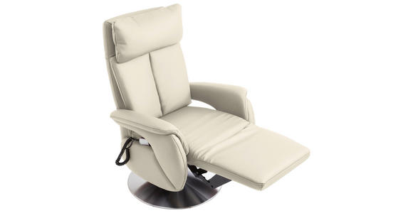 RELAXSESSEL in Leder Weiß - Edelstahlfarben/Weiß, KONVENTIONELL, Leder/Metall (78/110/81cm) - Cantus