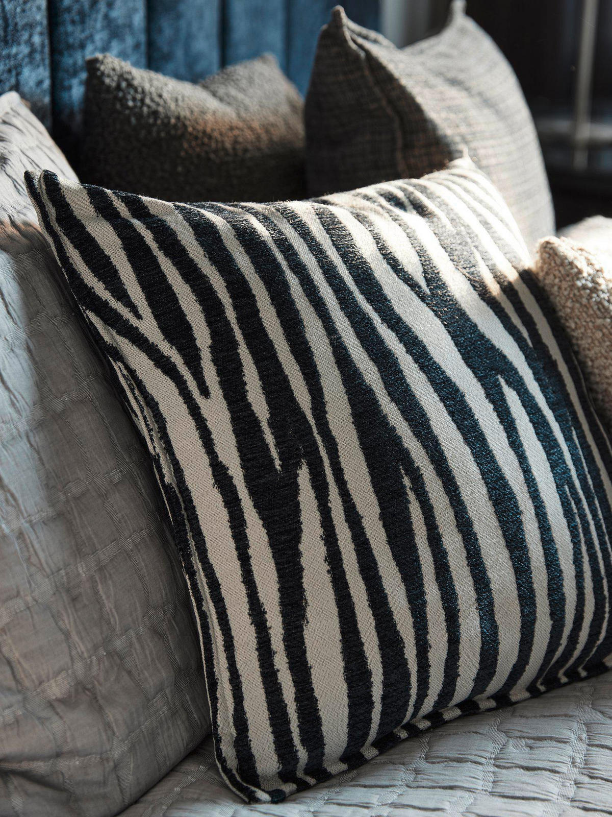 KISSENHÜLLE Marty 45/45 cm  - Schwarz/Weiß, Design, Textil (45/45cm) - Svanefors