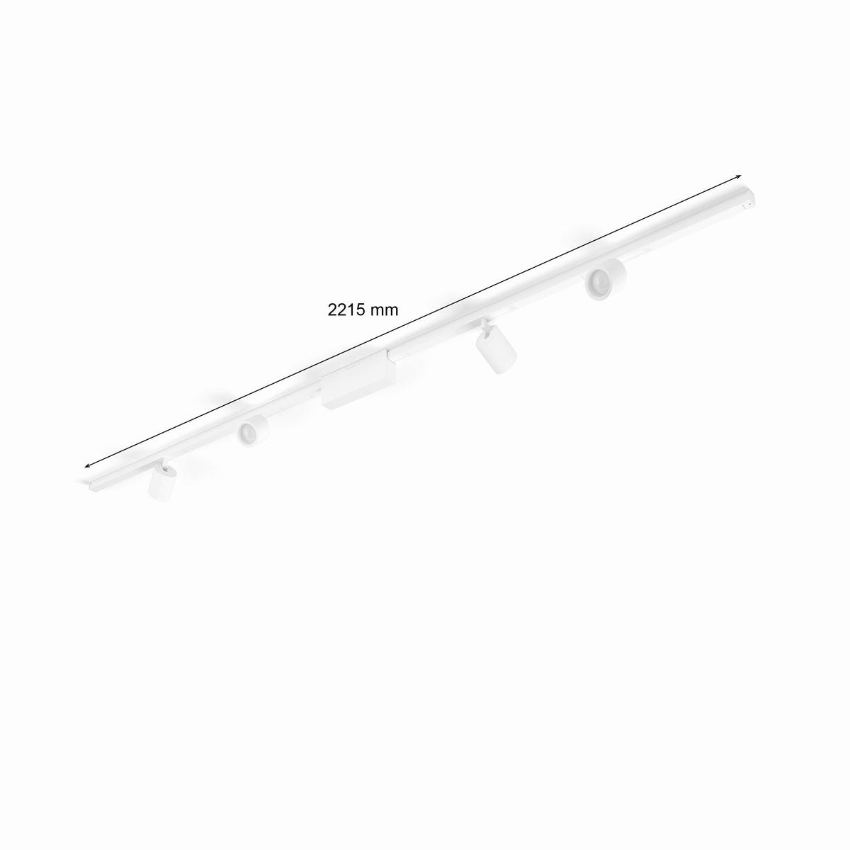 SCHIENENSYSTEM Perifo 221,5/12,8/2,6 cm   - Weiß, Basics, Metall (221,5/12,8/2,6cm) - Philips HUE