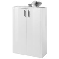 SKOSKÅP  i 80/120/35 cm  - vit/silver, Design, trämaterial/plast (80/120/35cm) - Carryhome