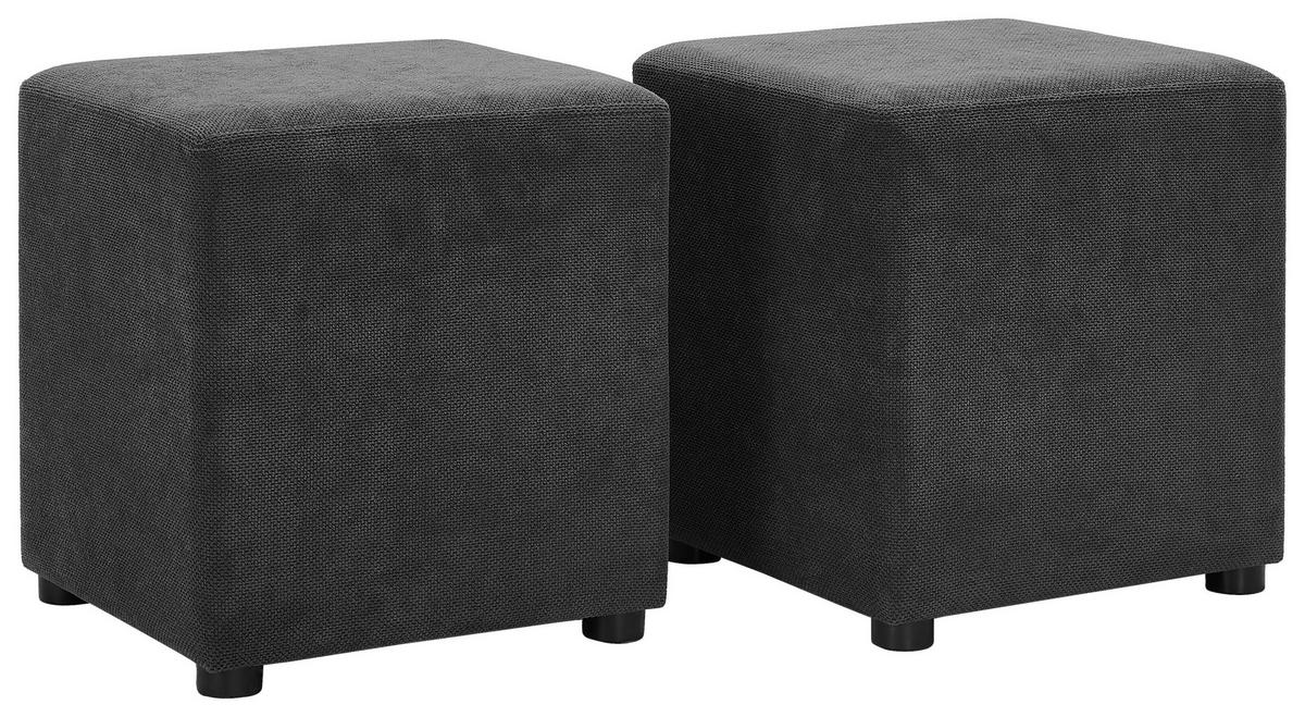 ECKSOFA Dunkelgrau Webstoff  - Dunkelgrau/Schwarz, KONVENTIONELL, Holz/Textil (244/283cm) - Carryhome