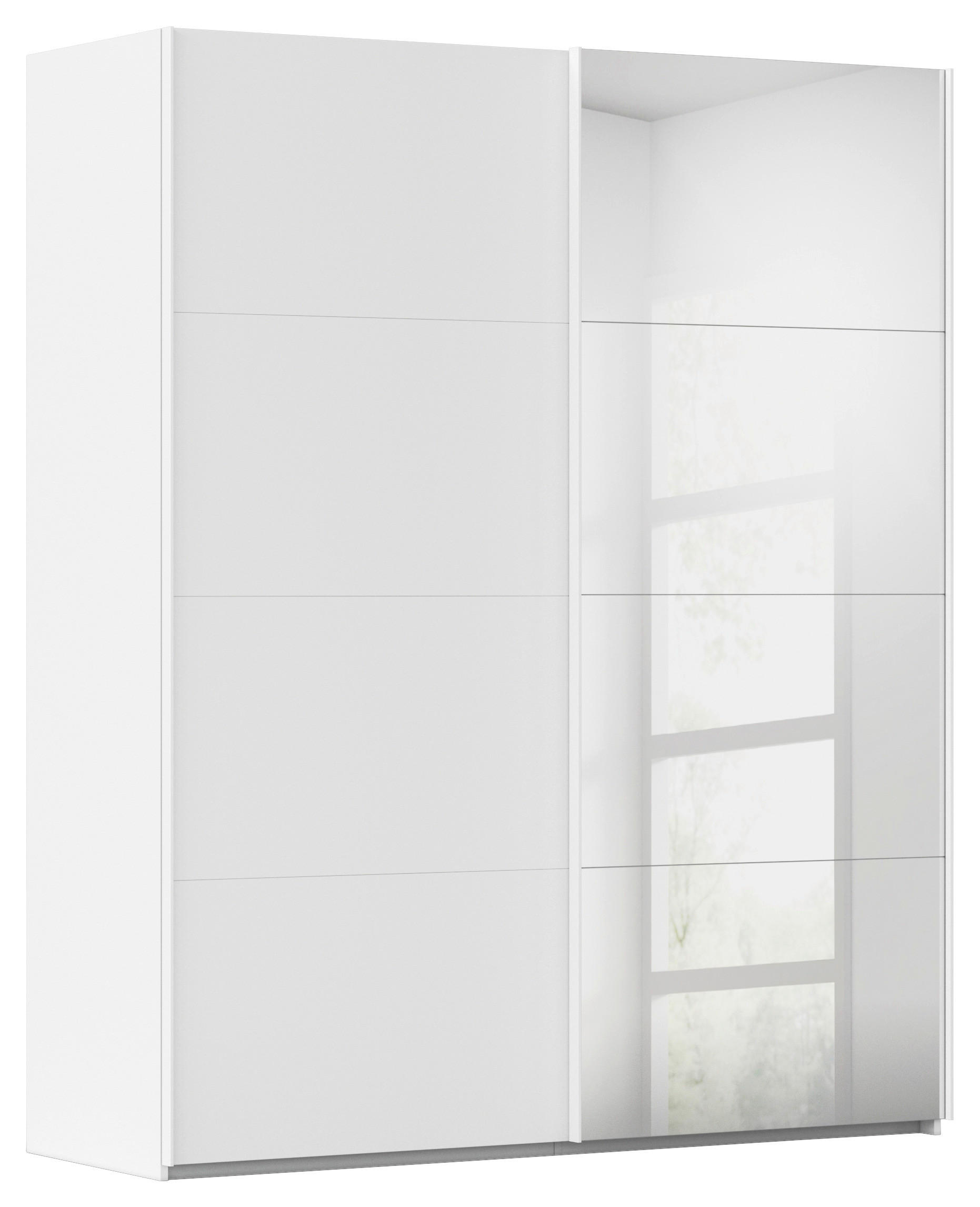 SCHWEBETÜRENSCHRANK 181/223/68 cm 2-türig Weiß  - Weiß, Design, Glas/Holzwerkstoff (181/223/68cm) - Novel