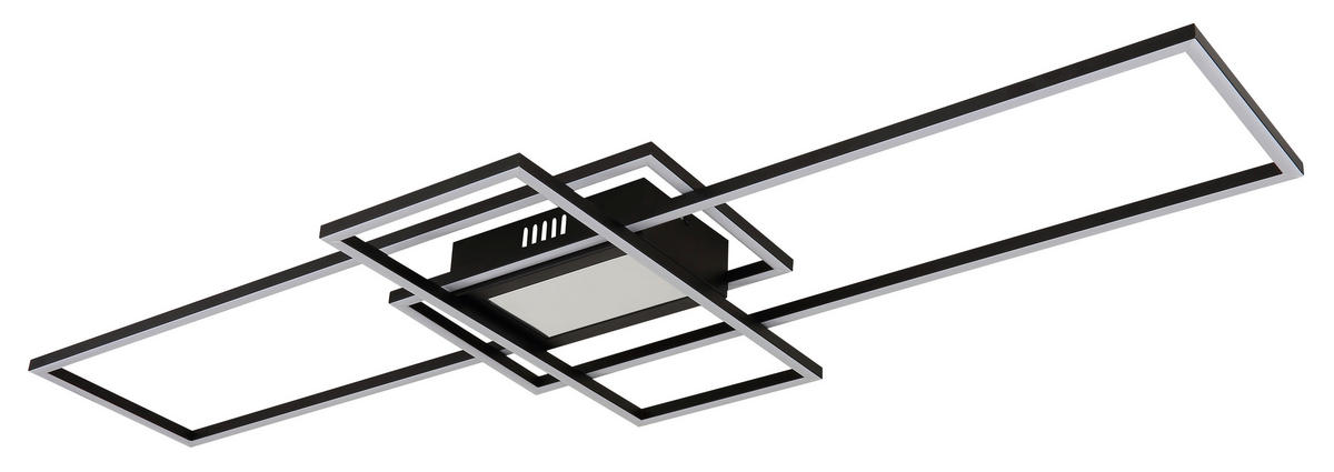LED PLAFONJERA - opal/crna, Dizajnerski, metal/plastika (110,8/42/6,8cm)