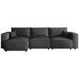 ECKSOFA Anthrazit Webstoff Zierkissen, Rückenkissen, Rücken echt  - Anthrazit/Schwarz, MODERN, Kunststoff/Textil (153/350cm) - Xora