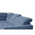 ECKSOFA in Webstoff Blau  297/216 cm  - Blau/Schwarz, Design, Holz/Textil (297/216cm) - Xora