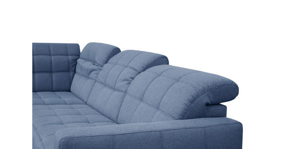 ECKSOFA in Webstoff Blau 297/216 cm - Blau/Schwarz, Design, Holz/Textil (297/216cm) - Xora