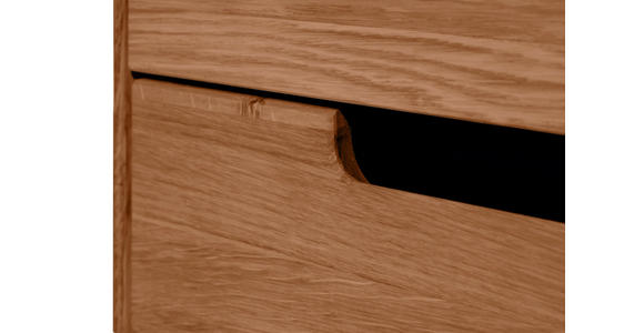 VITRINE in furniert, massiv Eiche Eichefarben - Eichefarben/Schwarz, Natur, Glas/Holz (102/147/41cm) - Carryhome