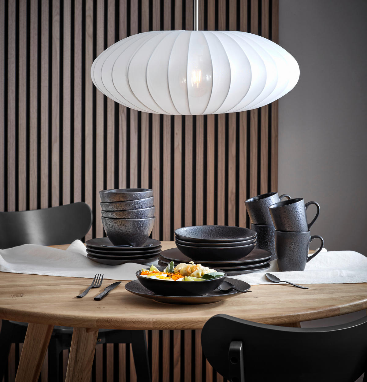 KOMBISERVICE Schwarz 20-teilig  - Schwarz, Design, Keramik - Ritzenhoff Breker