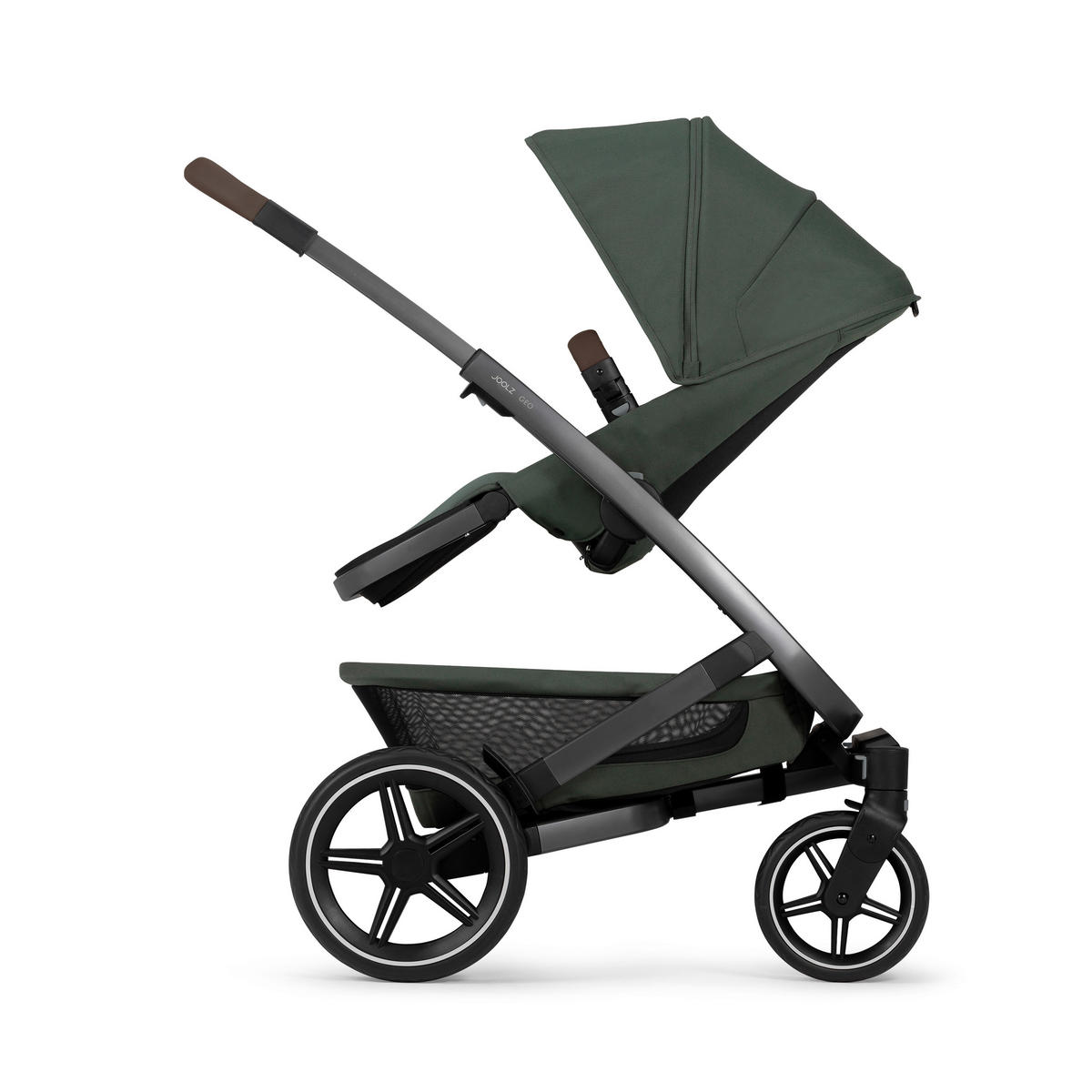 KINDERWAGENSET  Geo3 Mono  Forest Green  - Dunkelgrün/Grau, Basics, Textil/Metall (60/92-113/77-105cm) - Joolz