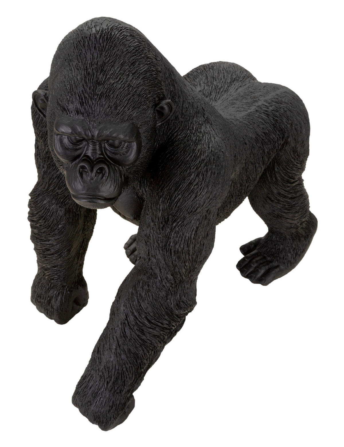 Skulptur Black Gorilla - Schwarz, Basics, Kunststoff (35/37,5/21,5cm)