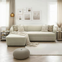 ECKSCHLAFSOFA  100 033 Creme Webstoff  - Taupe/Creme, MODERN, Kunststoff/Textil (148-204/230cm) - Livetastic