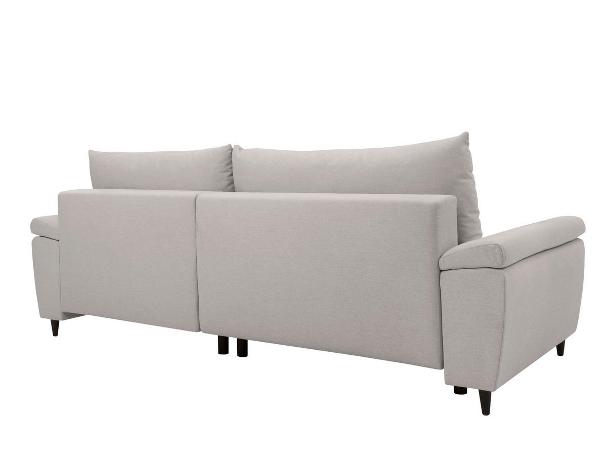 ECKSOFA GORDES in Hellgrau  - Hellgrau/Schwarz, Design, Holz/Textil (248/174cm) - MID.YOU
