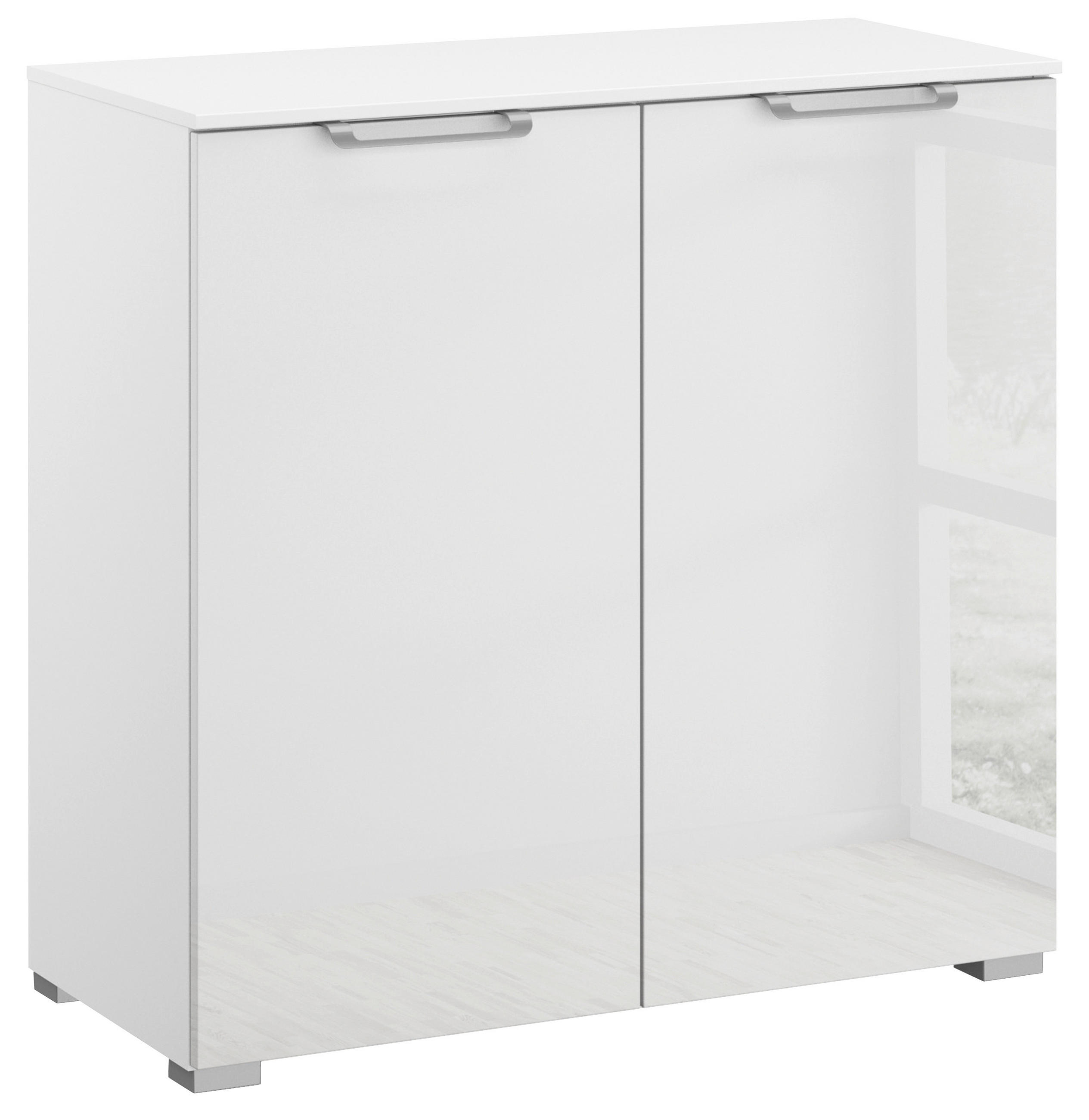 KOMMODE 80/81/42 cm Klar, Weiss  - Klar/Weiss, Design, Glas/Holzwerkstoff (80/81/42cm) - Novel