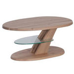 COUCHTISCH in Holz, Glas 100/65/48-65 cm  - Eichefarben, Natur, Glas/Holz (100/65/48-65cm) - Venda