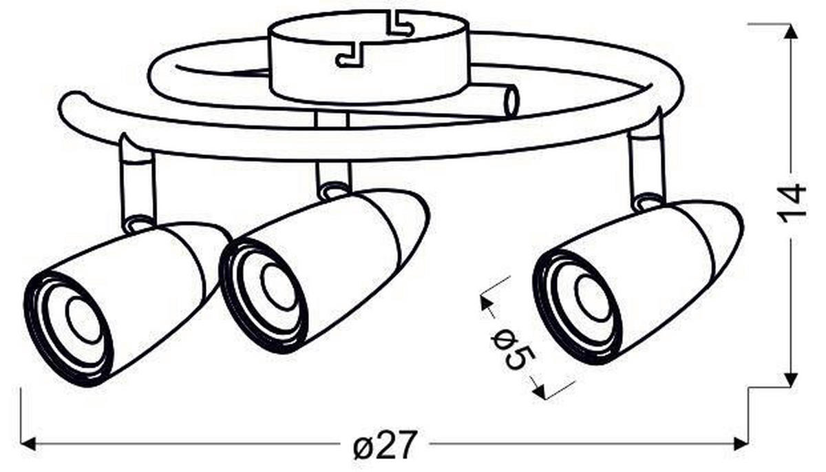 LED-DECKENSTRAHLER Liberty 27 cm  - Chromfarben, KONVENTIONELL, Metall (27cm)