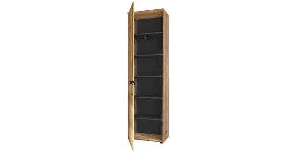 GARDEROBENSCHRANK  in 55/192/38 cm  - Eichefarben/Schwarz, KONVENTIONELL, Holzwerkstoff/Kunststoff (55/192/38cm) - Xora