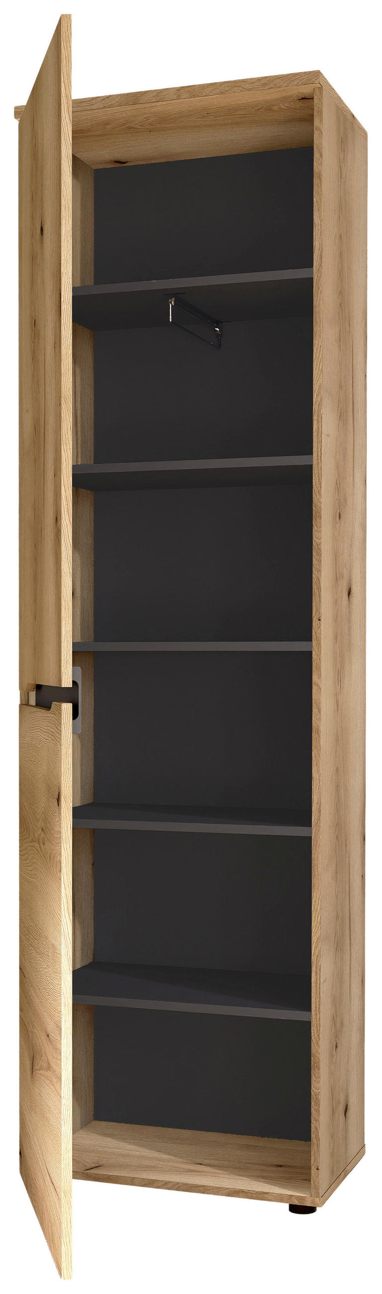 GARDEROBENSCHRANK  in 55/192/38 cm  - Eichefarben/Schwarz, KONVENTIONELL, Holzwerkstoff/Kunststoff (55/192/38cm) - Xora