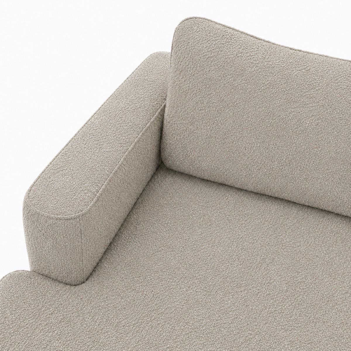 ECKSOFA FREDO Beige Bouclé  - Beige/Schwarz, Design, Kunststoff/Textil (150/233cm) - MID.YOU