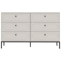 KOMMODE , 150/92/40 cm, 6 Schublade(n)  - Kaschmir/Schwarz, Design, Holzwerkstoff/Metall (150/92/40cm) - MID.YOU