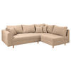 ECKSOFA Mikrofaser Creme  - Creme/Naturfarben, Design, Holz/Textil (231/161cm) - Livetastic