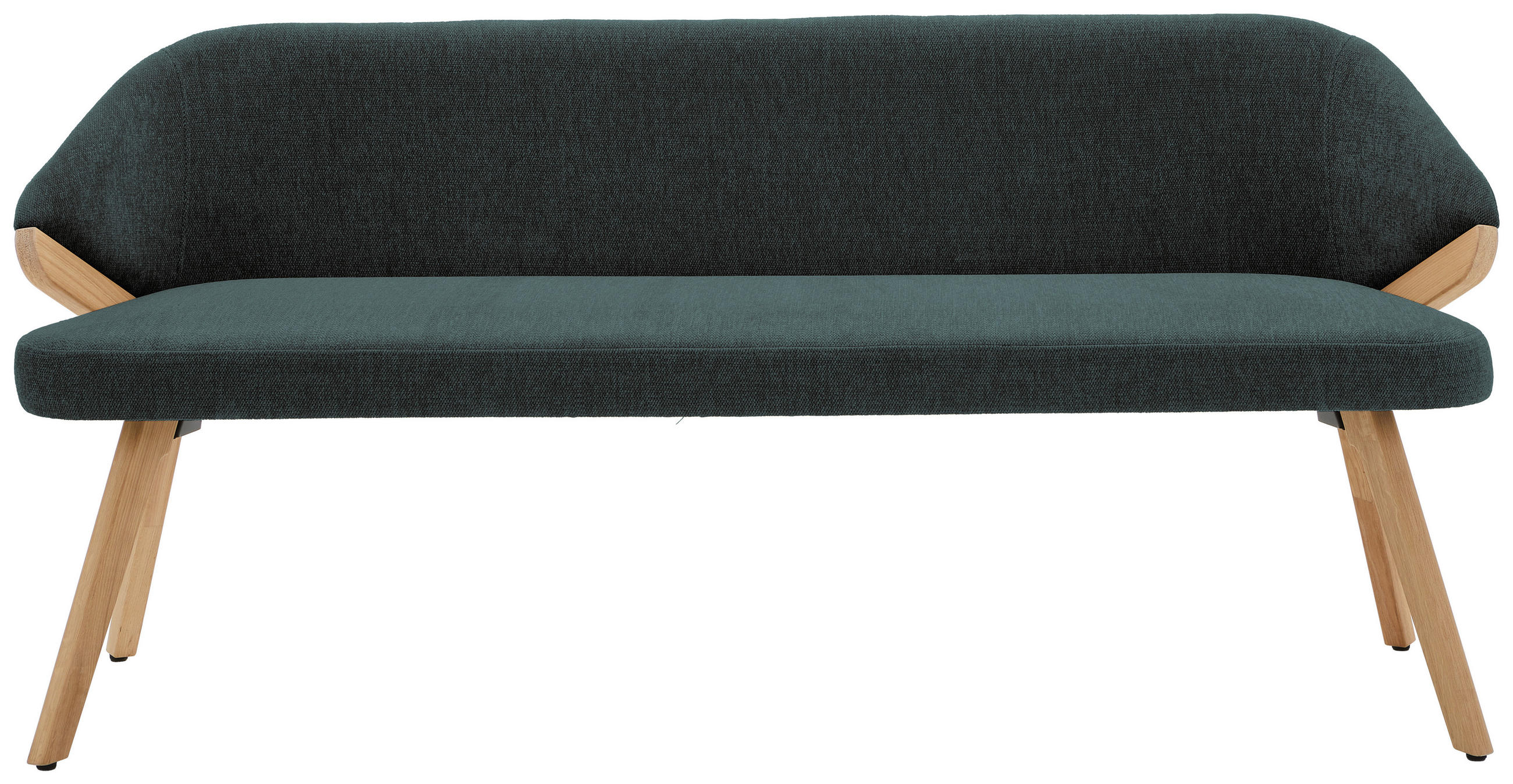 SITZBANK 191/83/59 cm Chenille Grün Eiche vollmassiv  - Eiche Bianco/Grün, KONVENTIONELL, Holz/Textil (191/83/59cm) - Linea Natura