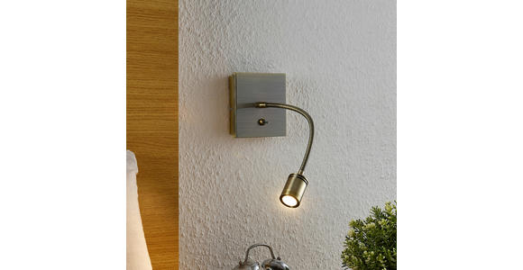 LED-WANDLEUCHTE Algol 11/11/35 cm  - Bronzefarben, KONVENTIONELL, Kunststoff/Metall (11/11/35cm) - Novel